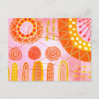 Carte Postale Orange Coral Abstract Postcard