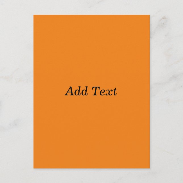 Carte Postale Orange Créez votre propre ajouter du texte personn (Devant)