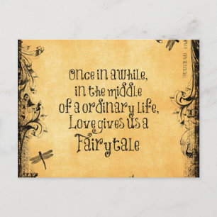 Carte Postale Orange d'antiquité vintage avec citation d'amour