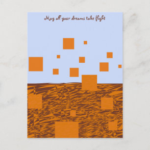 Carte Postale Orange Dreams Prendre Vol Blocs Flottants Carrés 