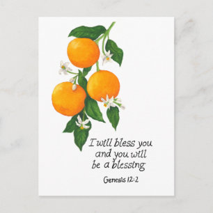 Carte Postale Orange Fruit Genèse 12:2