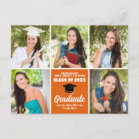 Orange Graduate Photo Collage Moderne Graduation