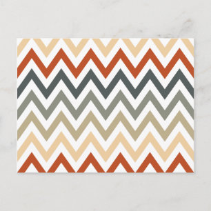 Carte Postale Orange Grey Chevron motifs géométriques Couleur
