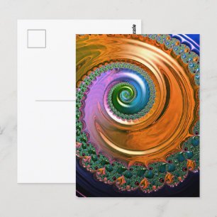Carte postale Orange Mandelbrot Swirl
