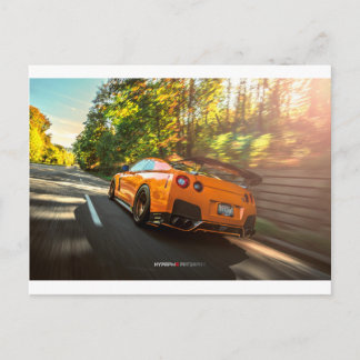Carte Postale Orange Nissan GT-R Traverser les rues de Seattle