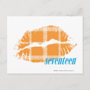 Carte Postale Orange Plaid