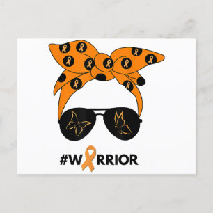 Carte Postale Orange Ruban Rein Cancer Guerrier Bandana Unbrea