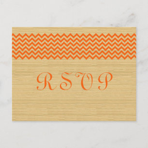 Carte postale Orange Rustique Chevron RSVP