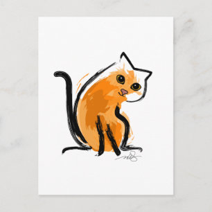 Carte Postale Orange Toi Un Chat