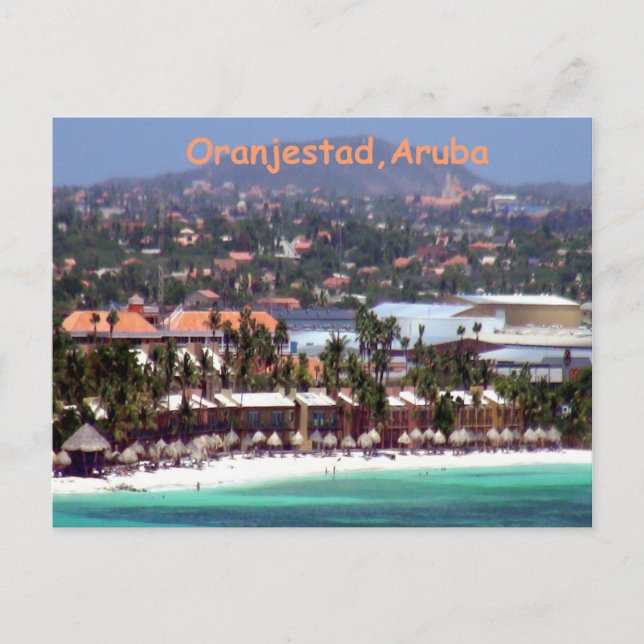 Carte Postale Oranjestad, Aruba aquarelle (Devant)