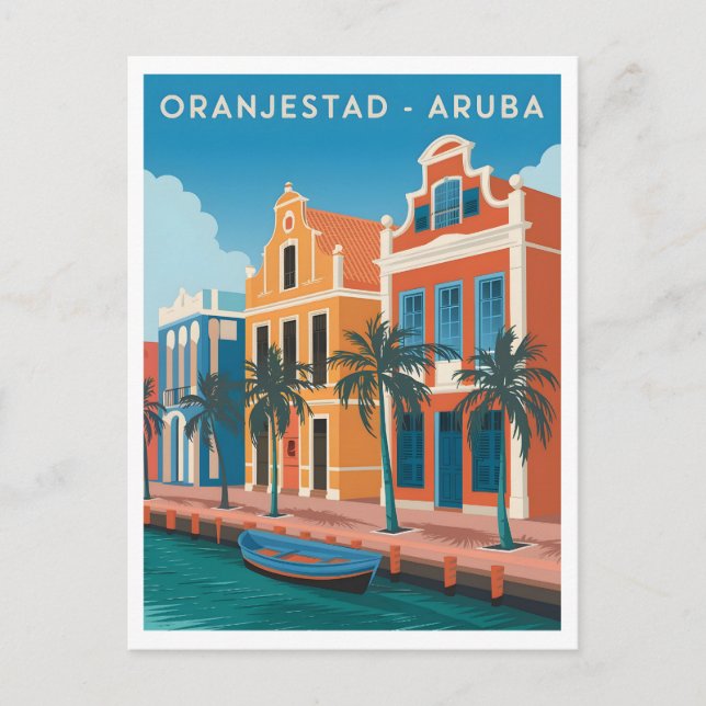 Carte Postale Oranjestad Aruba Vintage (Devant)