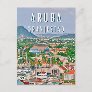 Carte Postale Oranjestad, la ville colorée des Antilles