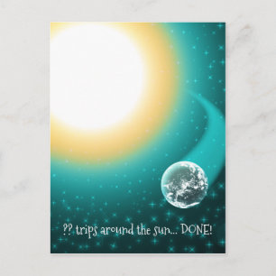 Carte Postale Orbites d'anniversaire personnalisées autour du so