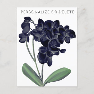 Carte Postale Orchidée blanche et noire aquarelle personnalisée