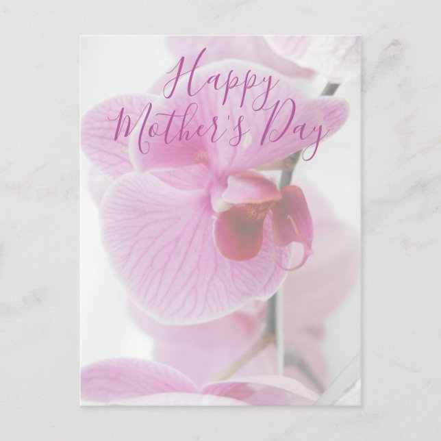 Carte Postale Orchidée rose | Bonne fête des mères (Devant)