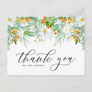 Carte Postale Orchidées blanches et kumquat Tropical Merci