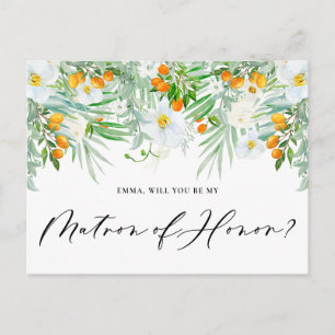 Carte Postale Orchidées & Kumquats Voulez-Vous Être Ma Dame D'Ho
