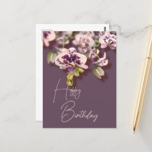 Carte Postale Orchidées Tropical Floral Joyeux Anniversaire