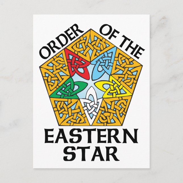 Carte Postale Ordre de l'Eastern Star Celtic Knot design (Devant)
