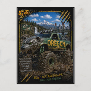 Carte Postale Oregon Monster Truck Art Tout Terrain