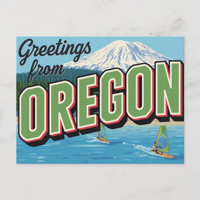 Carte Postale Oregon Mountain Windsurfing Greetings (Devant)