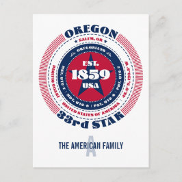 Carte Postale Oregon, Salem, OR, Patriotique, Monogramme