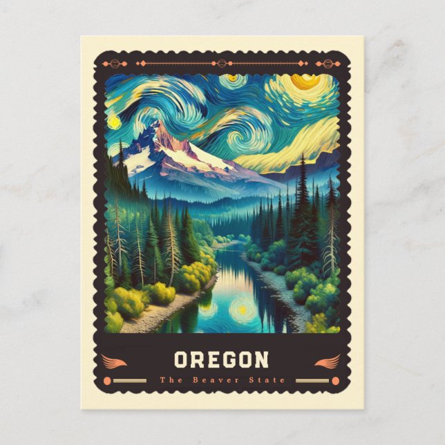 Carte Postale Oregon | Vincent Van Gogh inspiré (Devant)