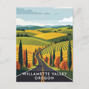 Carte Postale Oregon Willamette Valley Travel