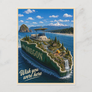 Carte Postale Oregon Wish You Were Here Série des États