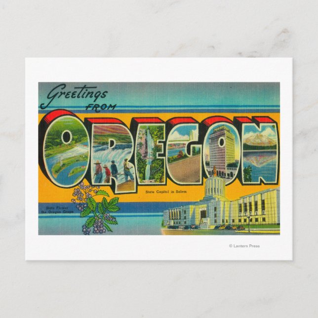 Carte Postale OregonGrandes lettres Scènes 3 (Devant)