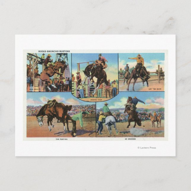 Carte Postale OregonVue panoramique de Rodeo Bronco Busters (Devant)