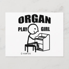 Carte Postale Organ Play Girl