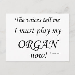 Carte Postale Organ Voices dit qu'il faut jouer