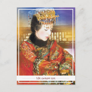 Carte Postale Orientale femme chinoise vibrante portrait magnifi