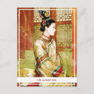 Carte Postale Orientale femme chinoise vibrante portrait magnifi