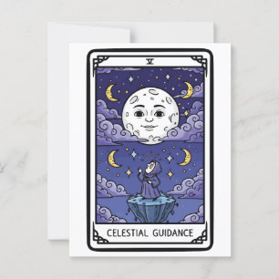 Carte Postale Orientation céleste - Sorcière regardant la lune