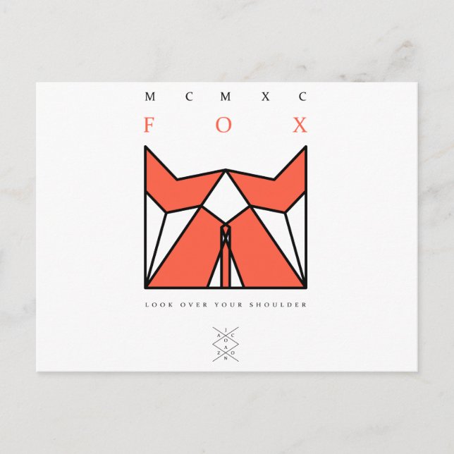 Carte Postale origami renard (Devant)