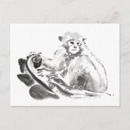 Carte postale originale du Singe année de peinture