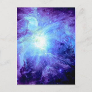 Carte Postale Orion Nebula Turquoise Periwinkle Lavender Galaxy
