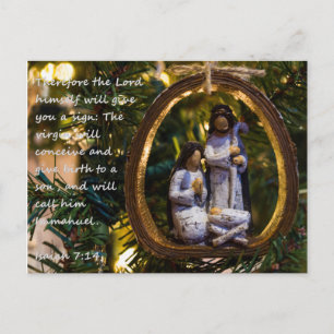 Carte Postale Ornement de la Nativité Esaïe Sept Quatorze Noël