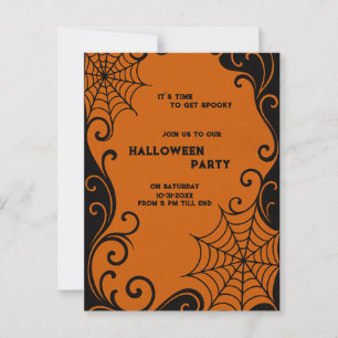 Carte Postale Ornement Spiderweb Ornament Orange Noir halloween