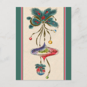 Carte Postale Ornements de couleur aquarelle rétro