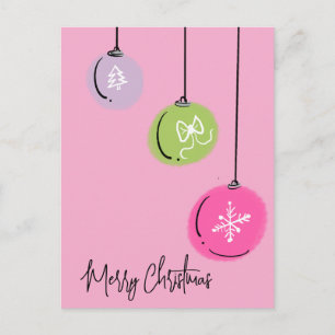 Carte Postale Ornements de Noël à dessins