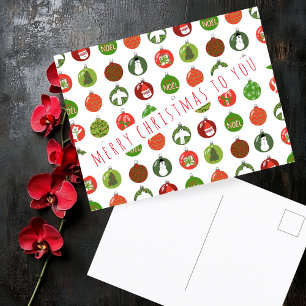 Carte Postale Ornements de Noël Boules de Noël Fêtes personnalis