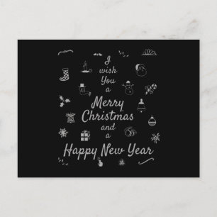 Carte Postale Ornements de Noël Joyeux Noël Joyeux Nouvel An