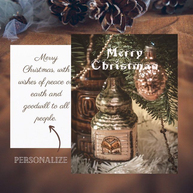 Carte Postale Ornements de Noël vintage (Créateur téléchargé)