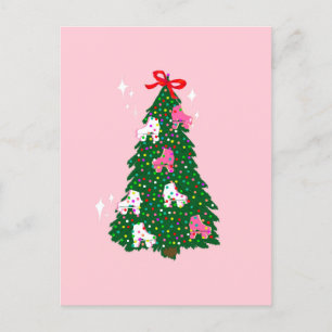 Carte Postale Ornements de patinage de vacances Arbre de Noël