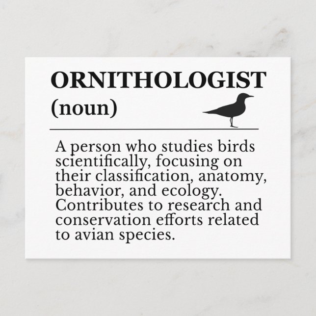 Carte Postale Ornithologist Definition - Vogelkunde (Birdwatchin (Devant)