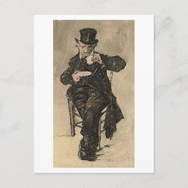 Carte Postale Orphan Man Boire du café, Vincent van Gogh (Devant)
