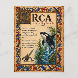 Carte Postale Orque, Art de Bestiaire Médiéval